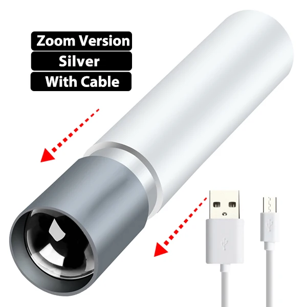 Портативный USB Перезаряжаемый светодиодный мини-фонарик 600 мА · ч водонепроницаемый масштабируемый фонарь-фонарик с 3 режимами для ночного освещения, кемпинга - Испускаемый цвет: Option B