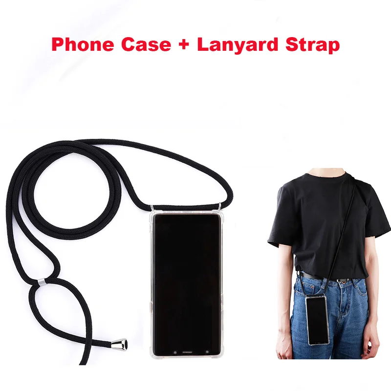 

For Samsung Galaxy S9 S9PLUS Case Crossbody Phone Necklace Color Rope Soft Anti-Fall Case For Galaxy S10 10PLUS S8 S8PLUS NOTE 9