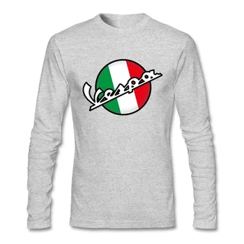 

Mens tshirts Italy flag t-shirt male jogger Workout tees Vespa print men long sleeve cotton t shirt Motorcycle homme tops shirts