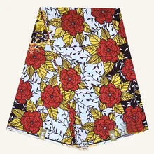 Африканский материал 6 ярдов африканская одежда восковая ткань Африканская набивная хлопок настоящая мягкая восковая ткань 012