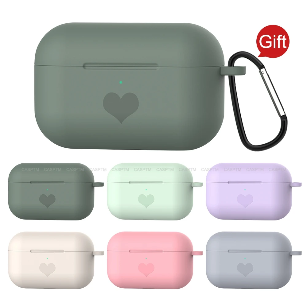 Luxury Heart Silicone Case For Airpods Pro 2019 Airpods3 Shockproof Hook Protective Bags With Keychain For Airpods 3 New Arrival Earphone Accessories Aliexpress