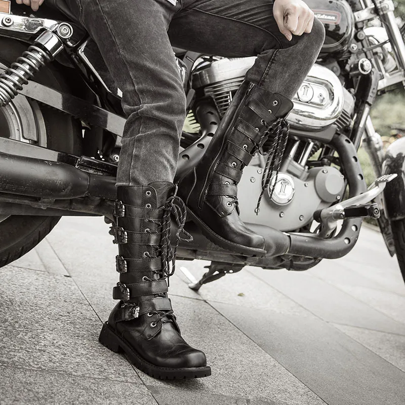 Botas de moto de cuero para Hombre