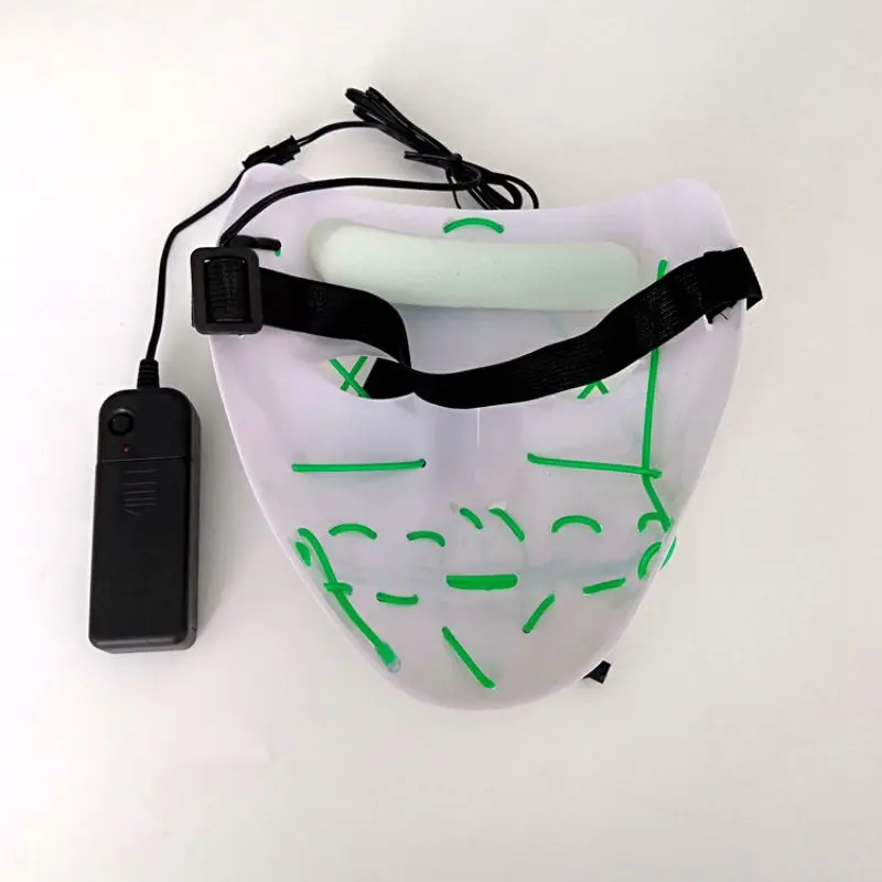 Voice-activated Demon Ghost Face Mask Festival Bar Halloween Glowing Mask Party Performance Fearsome Night Light Mask
