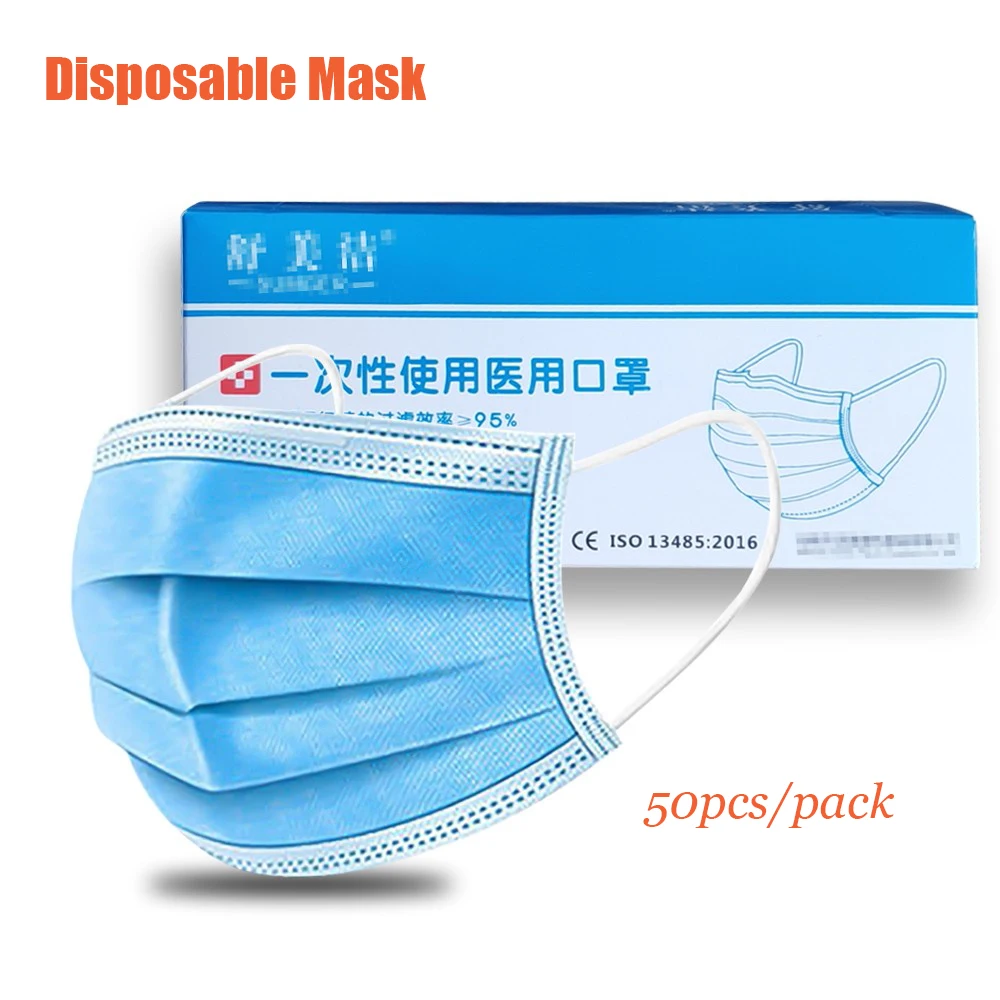 

3 Layers Disposable Mask Facial Protective Cover Masks Anti PM2.5 Influenza Bacterial Dust Respirator Mask