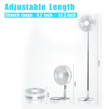 

7200MA Folding USB Desktop Anti-Pinch Fan with Remote Control