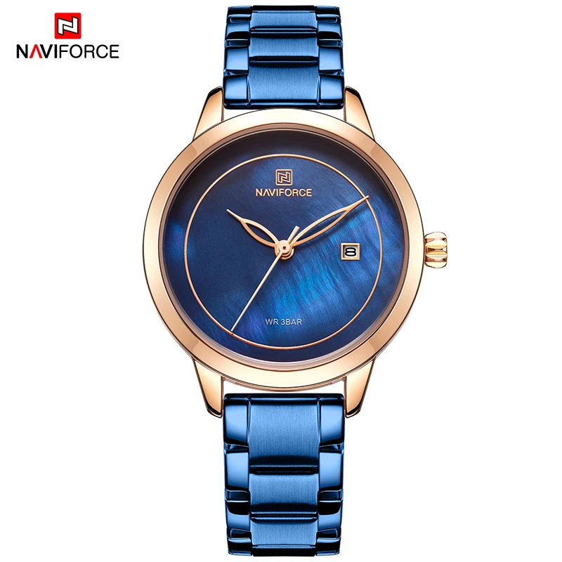 NAVIFORCE Женские повседневные часы брендовые роскошные часы Кварцевые женские наручные часы модные часы для девочек Relogios Feminino Прямая поставка - Цвет: RGBE