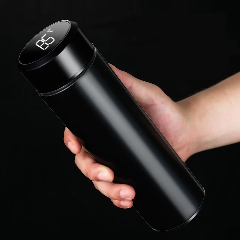 Smart Insulation Cup Straight Thermos Mug Black Smart Temperature Measuring Vacuum Flask Wearable Durable Material for Household for Outdoors Smart Insulation Cup Straight Thermos Mug Black Smart Temperature Measuring Vacuum Flask Wearable Durable Material for Household for Outdoors