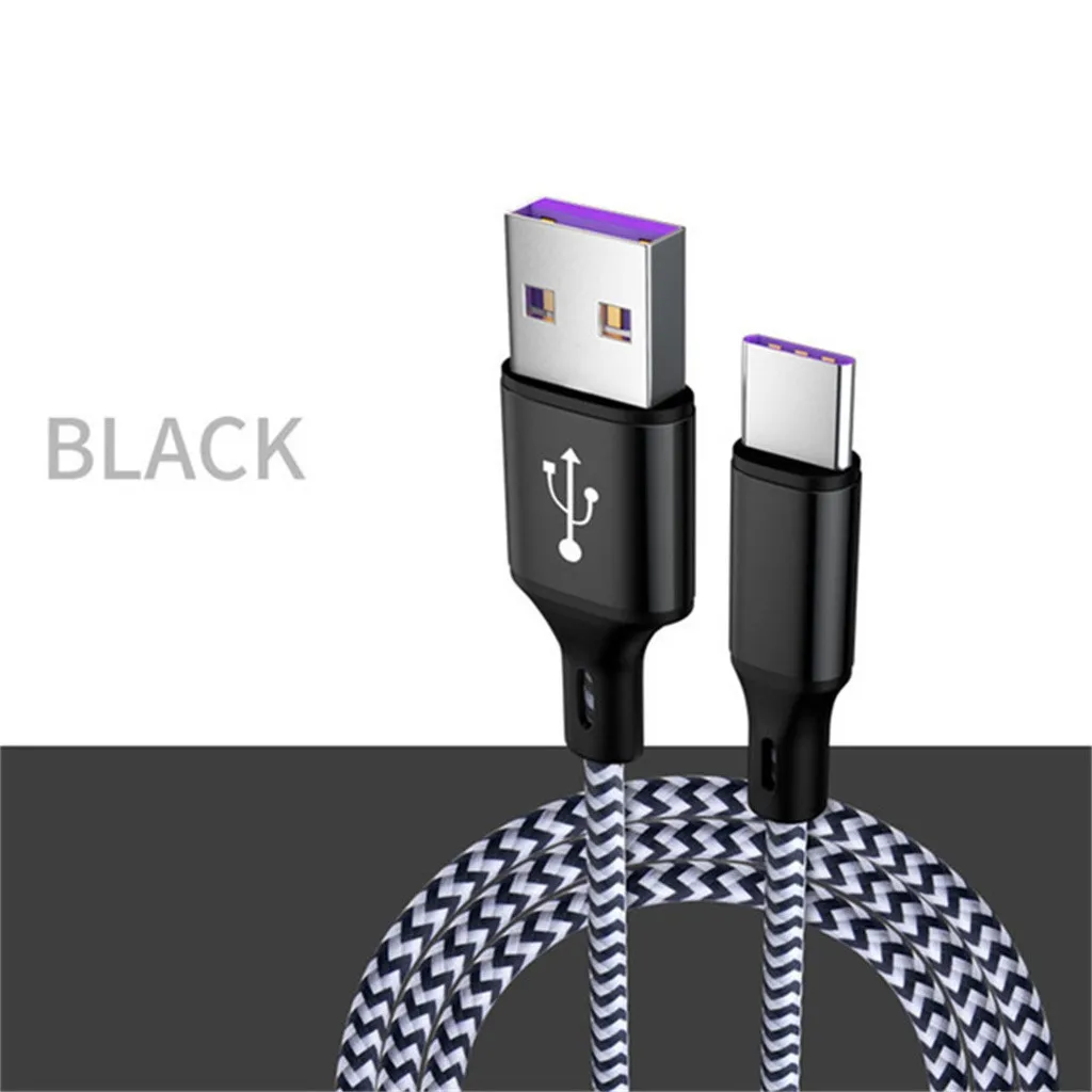 Супер быстрый 5А USB кабель нейлоновая зарядка 3,0 type C Зарядка для huawei для мобильного телефона samsung USB провод для быстрой зарядки Кабели