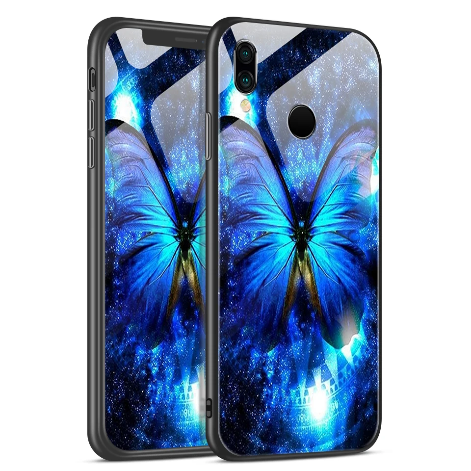 W199 Для huawei P20 Lite Pro Plus TPU Мягкий край задняя крышка из закаленного стекла чехол для телефона huawei P20lite/Nove3e модный жесткий чехол - Цвет: W199