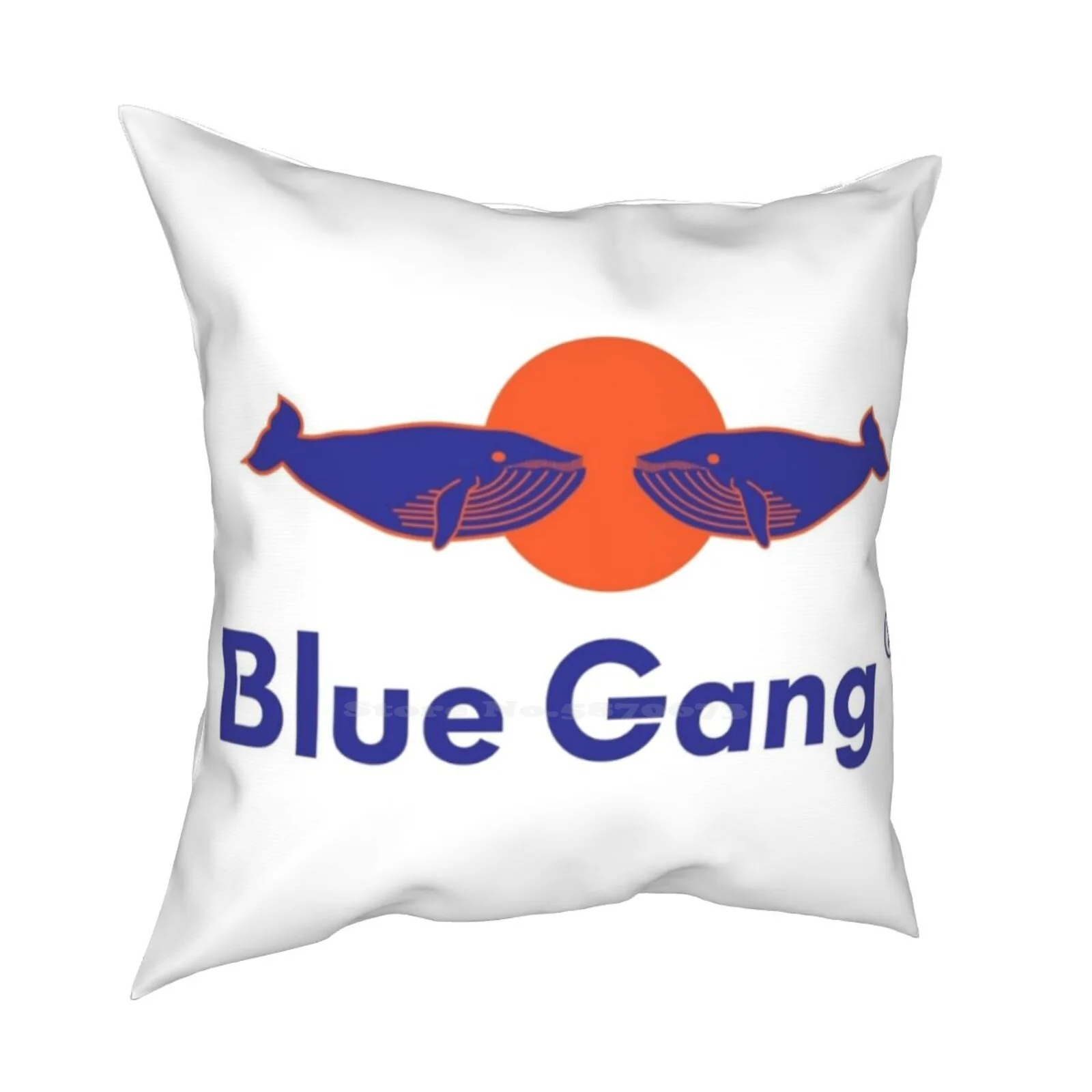 Blue Gang Two Wholes Fashion Sofa Throw Pillow Cover Federa Blue Gang Whale Energy Drink Logo Monster Implacabile Alce