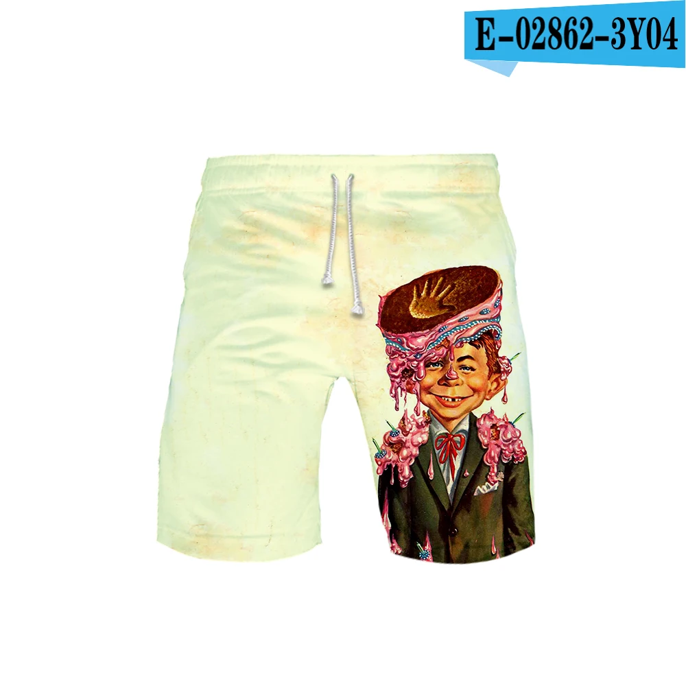 Alfred E. Neuman DC Satirical MAD magazine 3D крутые мужские пляжные шорты Harajuku move мужские повседневные Мягкие Шорты для отдыха - Цвет: 3Y04