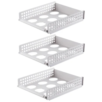 

3Pcs Home Wardrobe Closet Clothes Organizer Multilayer Storage Dorm Room Layered Shelf Cabinet Storage Shelf Rack Box