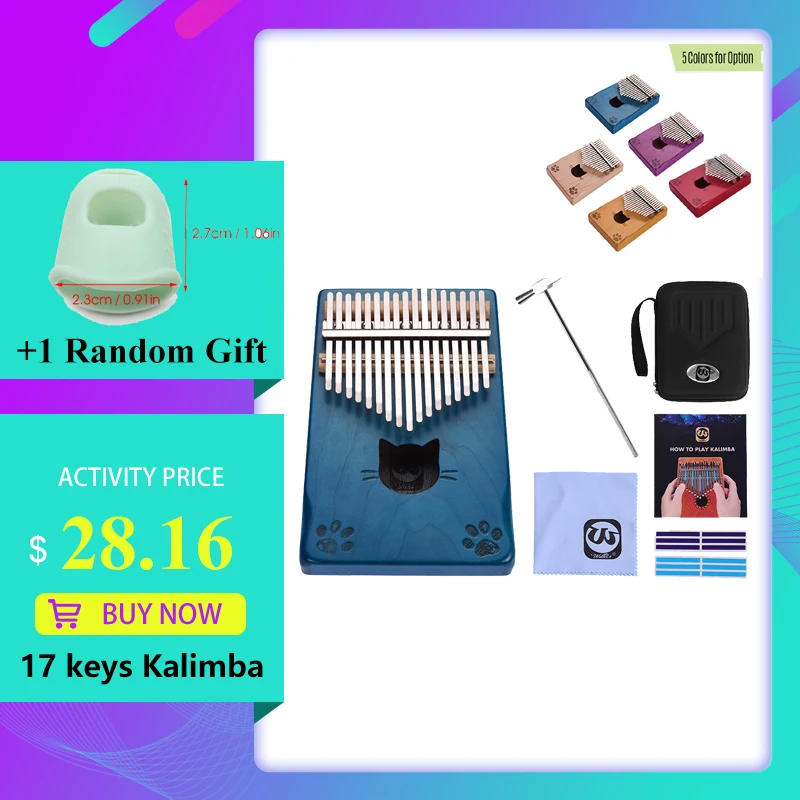 Уолтер. t WK 17MS Портативный 17 клавишным Kalimba игрушечное пианино Mbira клена с сумкой