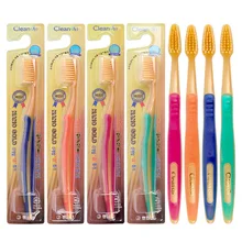 4 шт./упак. Золотая Мягкая зубная щетка для волос нейлоновая портативная дорожная зубная щетка очистка полости рта тонкие волосы Нескользящая зубная щетка для взрослых