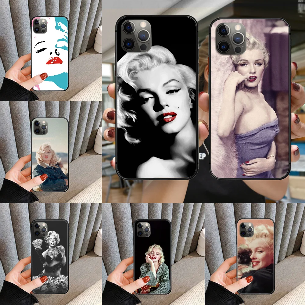 Чехол для телефона Marilyn Monroe чехол iphone 5 5S 6 6S PLUS 7 8 11 12 mini X XR XS PRO SE 2020 MAX черный мягкий