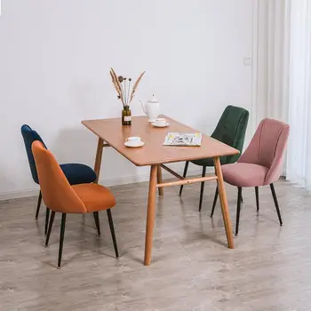 

Red Dining Chair In North Europe Modern Simple Home Backrest Creative Leisure Makeup Stool Dining Room Desk Chair