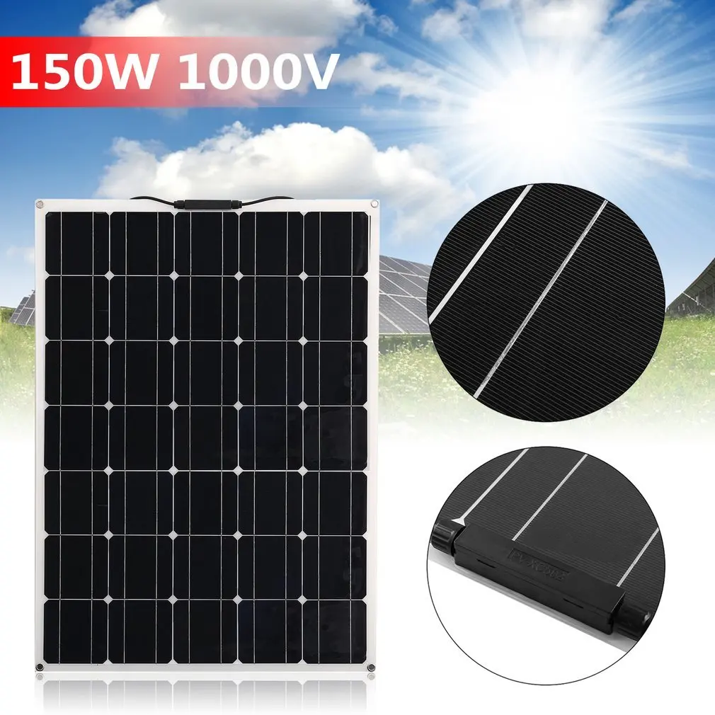 

150W Monocrystalline Flexible Solar Panel Module Outdoor Practical Solar Charging Device Solar Power System