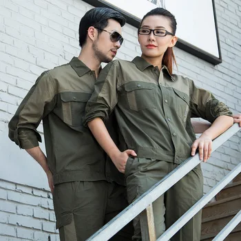 

Men Women Work Clothing Sets Long Sleeve Jackets and Work Pants Workwear Suits Factory Workers Car Repair Overalls