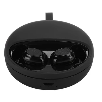 

TWS Bluetooth 5.0 True Wireless Headset Dual Stereo Earbuds with Round Rotating Charging Box