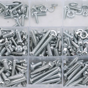 

Set Pan Head Bolts Screws Nuts Washers Assortment Kit Furniture Fasteners Hardware With Box Tools