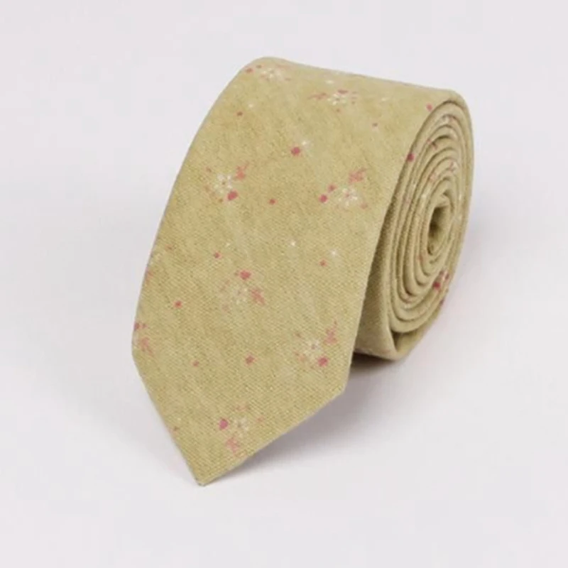 Новинка, модный галстук, британский хлопок и лен, цветочный узкий галстук, мужской галстук, цветочный галстук, аксессуары для одежды