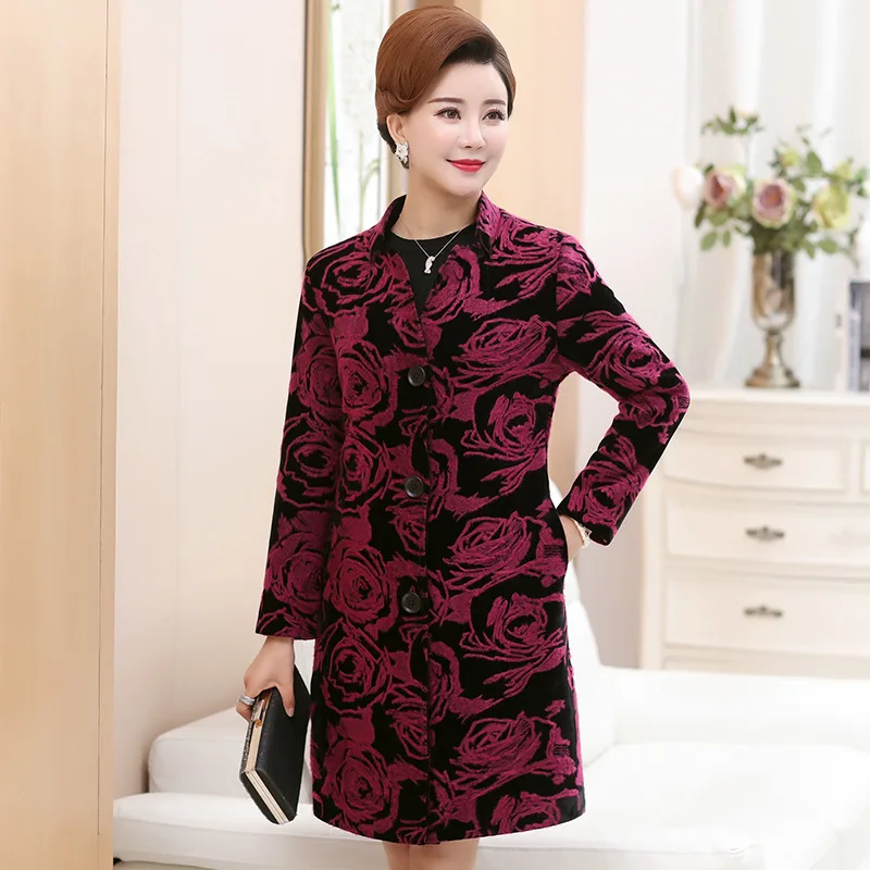 

Middle-aged WOMEN'S Apparels Mom Spring Clothing Trench Coat 40-50-Year-Old Middle-aged Women Mid-length Fashion Large Size New