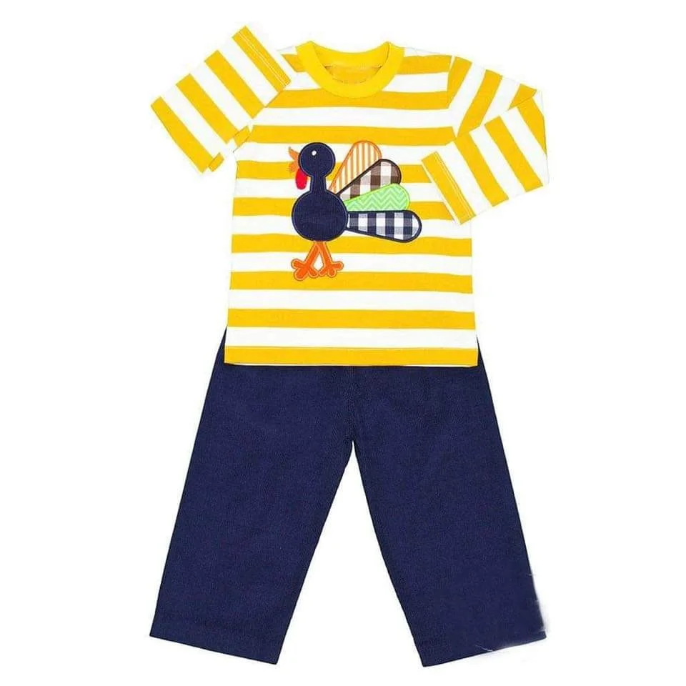 

Boy exercise clothes Baby summer clothes Turkey and stripe pattern Boy clothes upper outer garment Free Shipping