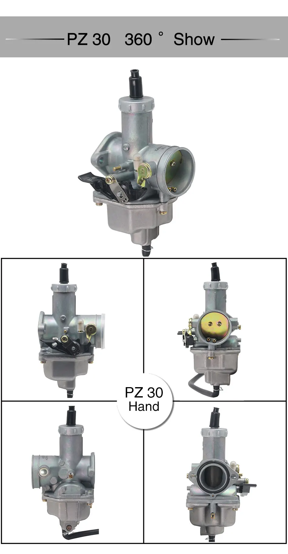 Alconstar-PZ19/PZ26/PZ27/PZ30 Карбюратор Carb ручной кабель Chock/автоматический для 50CC-250CC Dirt Pit bike ATV Quad Go kart мотокросс