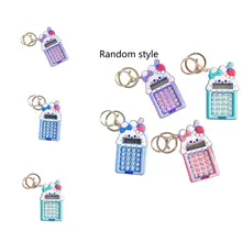 

Great Keychain Toy Decorative Portable Electronic Calculator Keychains Pendant Key Ring Key Pendant