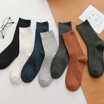 

Socks For Men Cotton Solid Color Crew Sock Unisex Male Formal Business Sock New