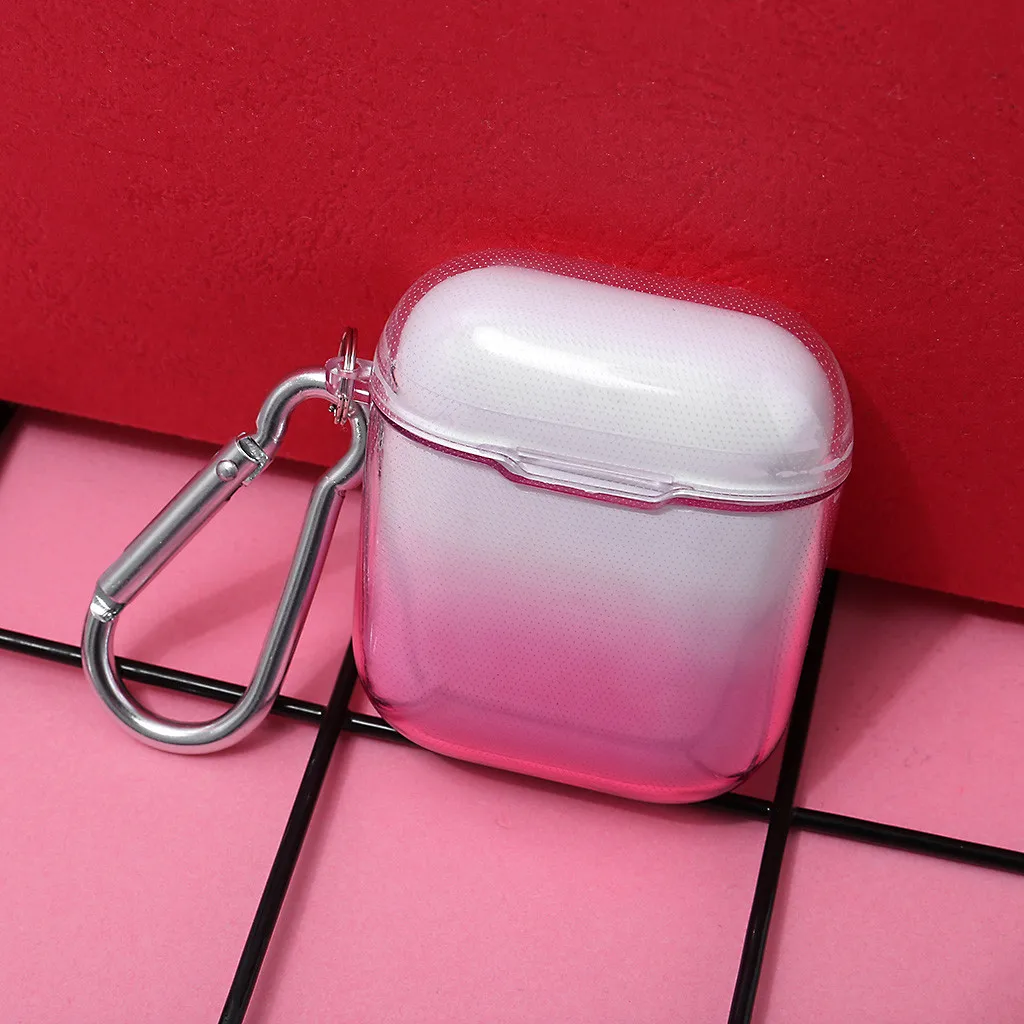 

VOBERRY Street Fashion Bluetooth Headset Soft TPU Case For Airpods 1/2 Clear Off Clear Accessories Earphone Cover Gradient Bag
