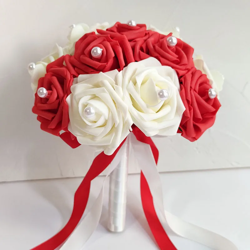 HOMSFOU Porta Bouquet Sposa In Schiuma - Maniglia Per Fiori Matrimonio, Decorazione Nuziale - Foto 6