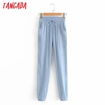 

Tangada 2020 fashion women thin jeans pants long trousers strethy waist pockets female pants 1Y15