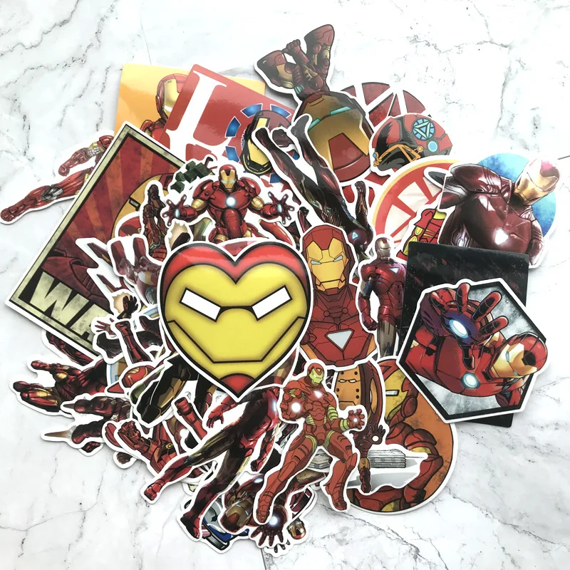 NEW 55Pcs/Lot Marvel the Avengers 4 Iron man Stickers Toy For Laptop Skateboard Luggage Decal Waterproof Funny Stickers For kid