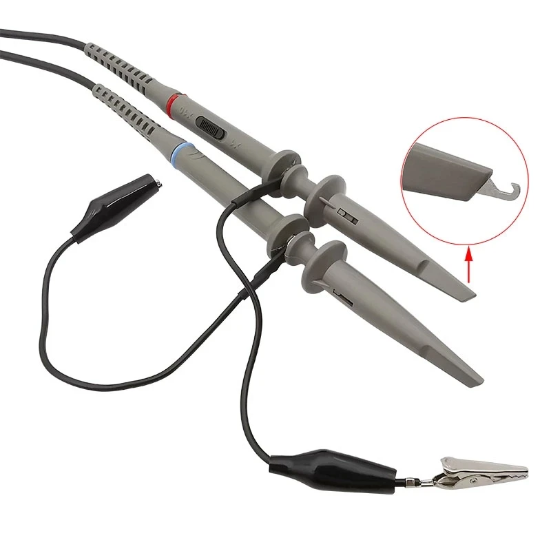 P6100 BNC Oscilloscope Probe DC-100MHz 1X 10X Analyzer Alligator Clip Probes Test Leads With Accessories Kit 2Pcs/lot