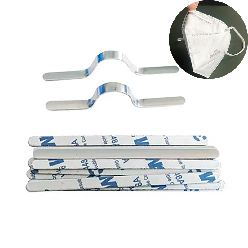 Clip de alambre para la nariz, cinta de aluminio plana de Metal para mascarillas, accesorios de fabricación de puente, 20/50/100 unidades