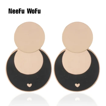 

NeeFu WoFu Earring for Woman Ear Ring Zinc alloy Dripping oil Large Brinco Accessories Oorbellen Earrings jewelry