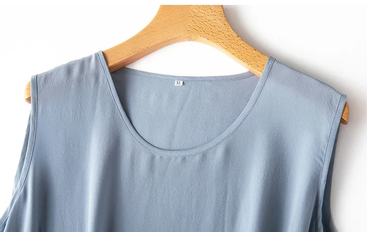 SuyaDream Woman Mini Dress 100%Silk Crepe Solid A line Sleeveless O neck Tank Dresses 2021 Spring Summer Chic Dress