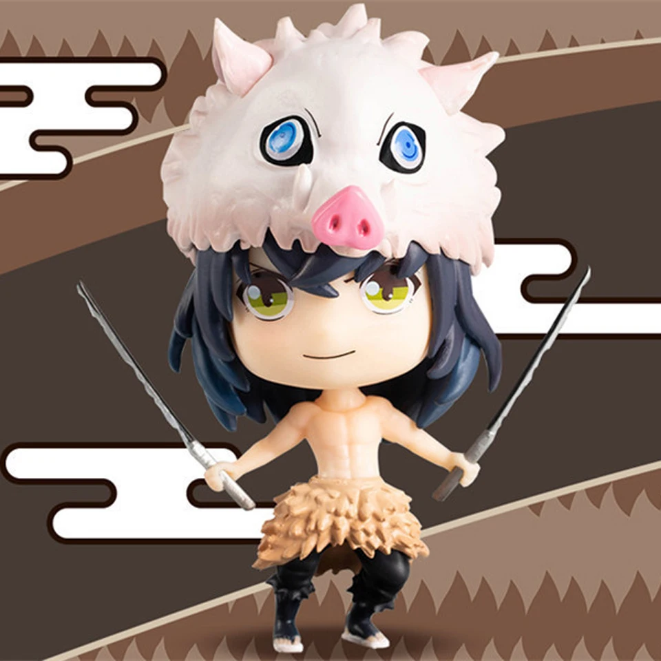 Tronzo Demon Slayer Kimetsu no Yaiba Q posket Kamado Tanjirou Nezuko Zenitsu Giyuu Inosuke ПВХ фигурка Модель Коллекция куклы игрушки - Цвет: INNOSUKE B