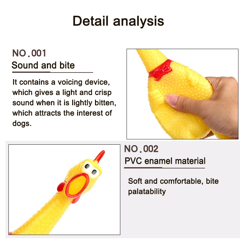 Игрушки для собак, ПВХ, эмалированный материал, резина, кричащий куриный писк, игрушки, сжимающие звук и укус, игрушки для собак, 3 размера