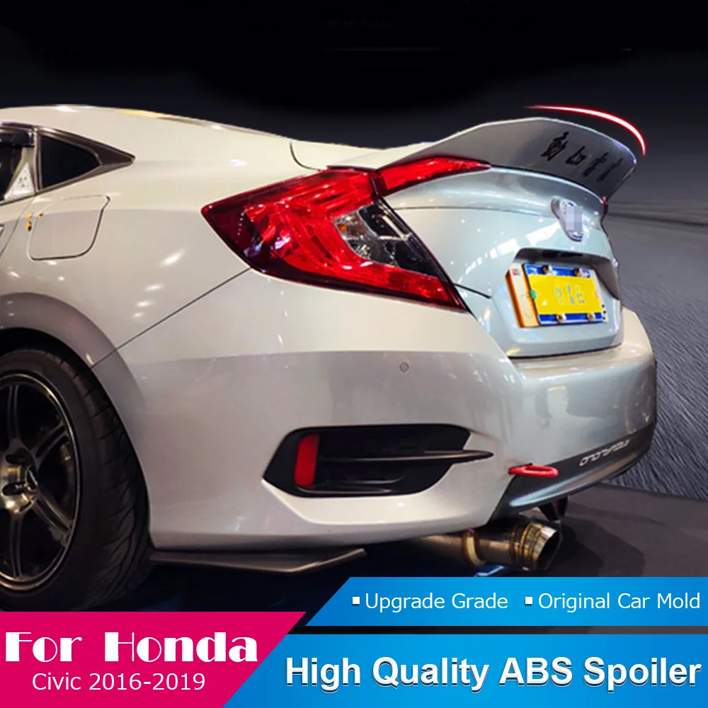 AITWATT для Honda Civic белый спойлер 2016 до 2019 ABS Неокрашенный пластиковый праймер цветной