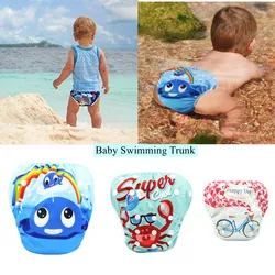 Maillot de bain pour bébés garçons et filles, couche culotte en tissu imprimé de dessin animé, étanche, respirant, taille unique 