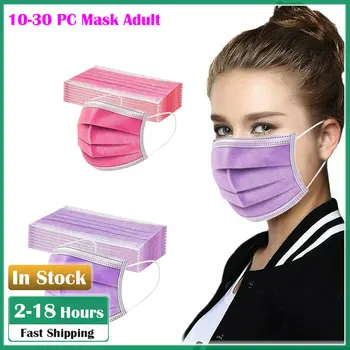 

10-30PCS Solid Gezicht hypoallergeen Mask mascararilla Disposable Mascarilla desechable Face Mask 3Ply Breathable PM2.5 Mask