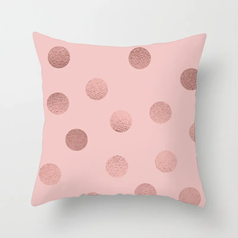 Любовь наволочка розового цвета с геометрическим рисунком Мрамор лист супер бархатные короткие декоративная подушка для дивана, домашний декор, размером 45*45 см - Цвет: geometric-7