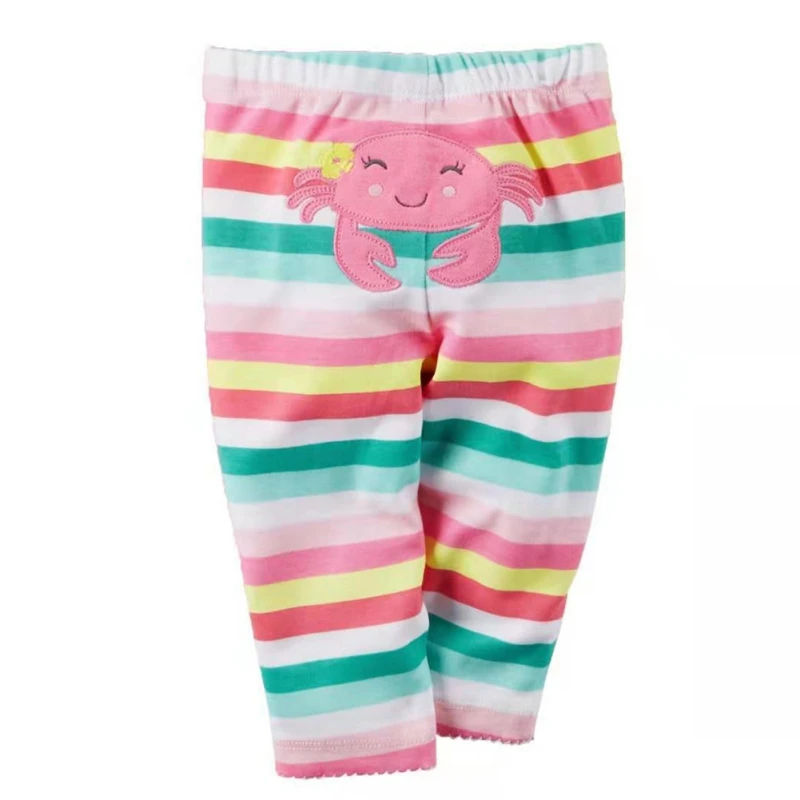 Штаны для малышей осенние милые детские штаны для мальчиков и девочек штаны в полоску с принтом животных