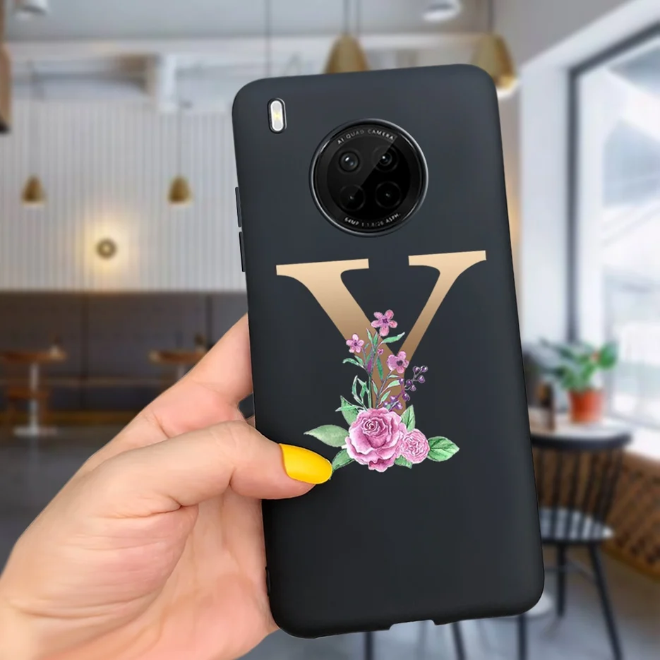 Cute Soft TPU Shockproof Phone Bumper Case with 26 Letters Design