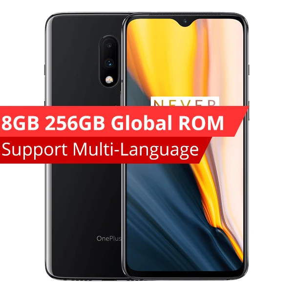 Смартфон Oneplus 7 с глобальной ПЗУ, 8 ГБ, 256 ГБ, Восьмиядерный процессор Snapdragon 855, 6,41 дюймов, AMOLED, 48MP+ 16MP, две камеры, NFC, 3700 мАч, мобильный телефон - Цвет: 8GB 256GB Grey