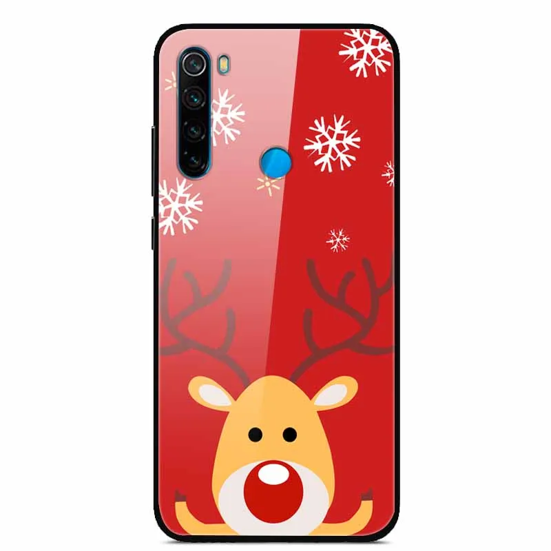 Рождественский чехол для Xiaomi Redmi Note 8 T чехол из закаленного стекла, Жесткий Чехол для телефона для Redmi 8 8A чехол для Redmi 7 7A чехол для Note 8 Pro