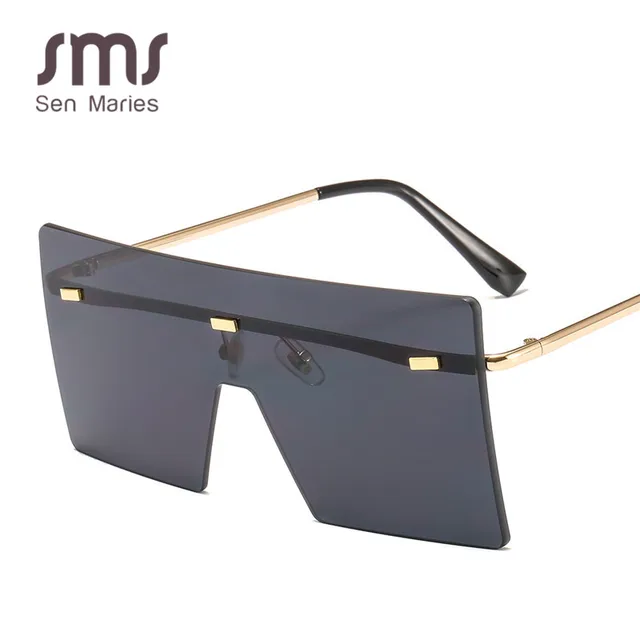 Fashion Oversized Square Sunglasses Women Luxury Rimless Frame Sun Glasses For Female Man Vintage Shades UV400 Oculos Glasses 5