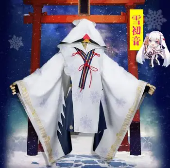 

New Vocaloid Hatsune Miku Snow Miku Cosplay Costume Witch Kimono Dress Adult Costume for Women CarnivalHalloween S-XL